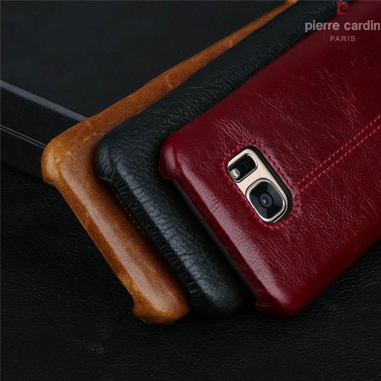PIERRE CARDIN Genuine Leather Coated Hard Case for Samsung Galaxy S7 G930 PCL-P03 - Black-12