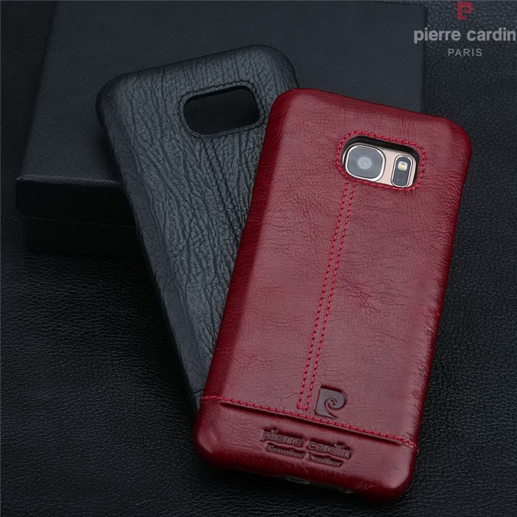 PIERRE CARDIN Genuine Leather Coated Hard Case for Samsung Galaxy S7 G930 PCL-P03 - Black-13