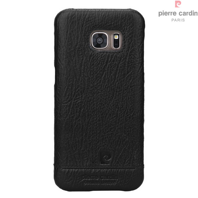 PIERRE CARDIN Genuine Leather Coated Hard Case for Samsung Galaxy S7 G930 PCL-P03 - Black-2