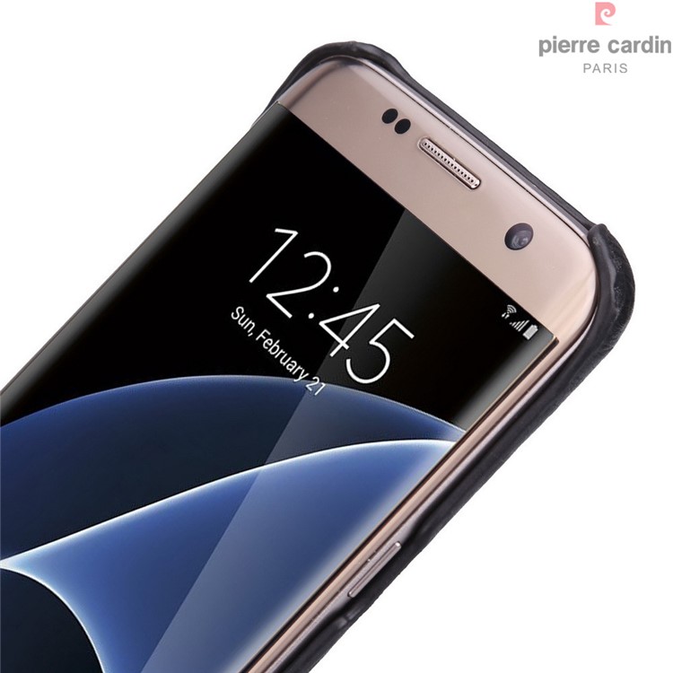 PIERRE CARDIN Genuine Leather Coated Hard Case for Samsung Galaxy S7 G930 PCL-P03 - Black-7