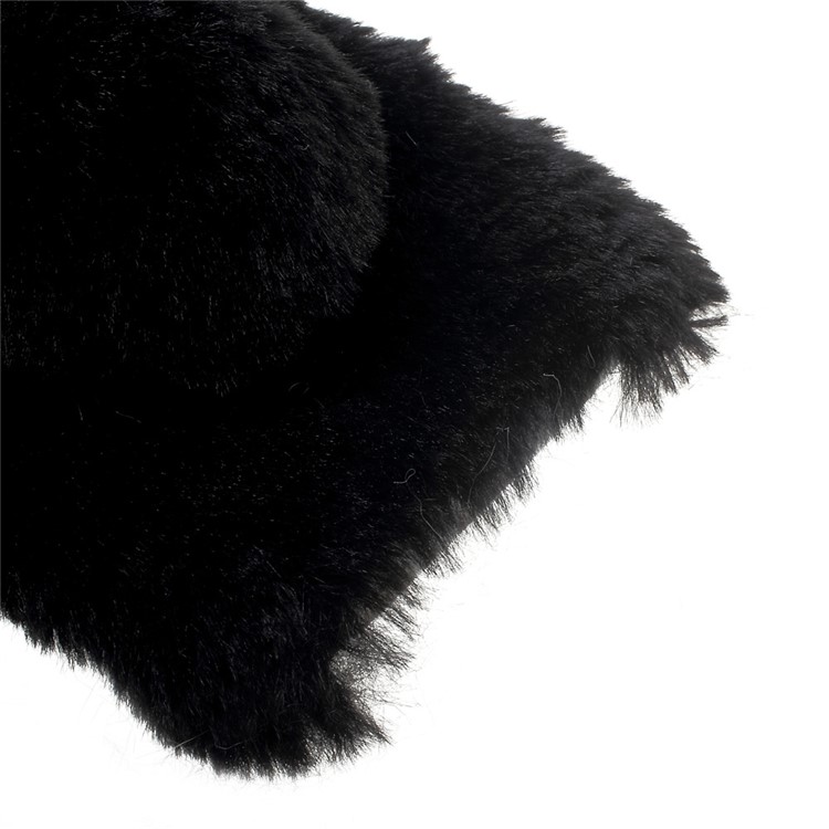 Fashion Rabbit Shaped Rhinestone Fluffy Fur Soft TPU Case for Samsung Galaxy S7 Edge G935 - Black-9