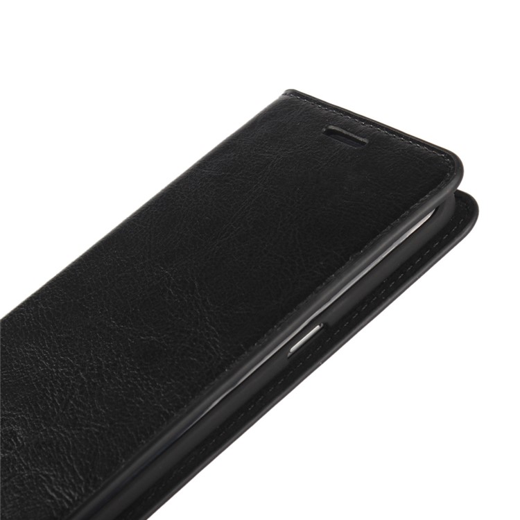 Crazy Horse Genuine Full Grain Leather Case Wallet for Samsung Galaxy S7 Edge G935 - Black-10