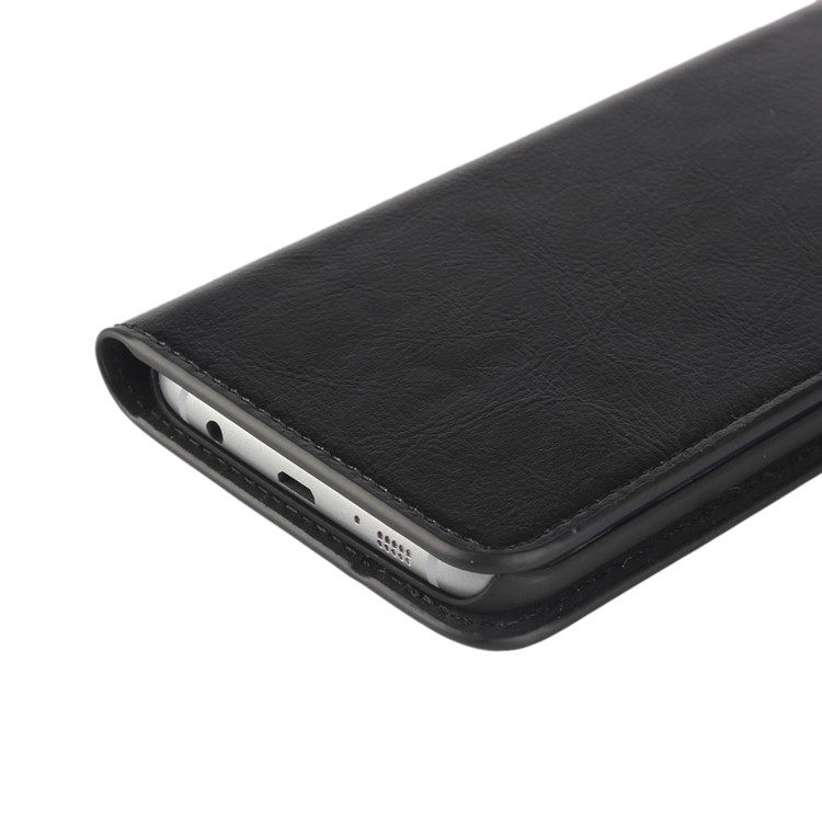 Crazy Horse Genuine Full Grain Leather Case Wallet for Samsung Galaxy S7 Edge G935 - Black-11