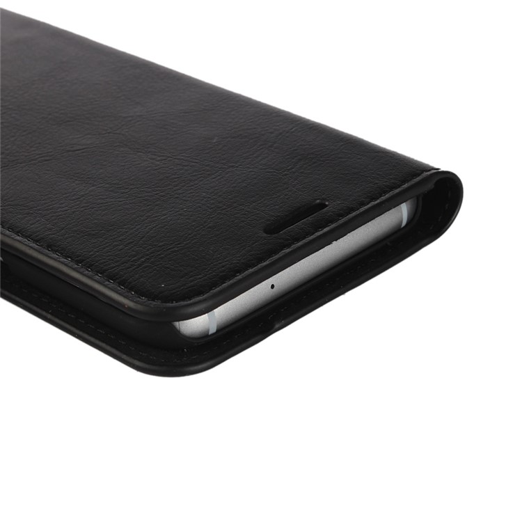 Crazy Horse Genuine Full Grain Leather Case Wallet for Samsung Galaxy S7 Edge G935 - Black-12