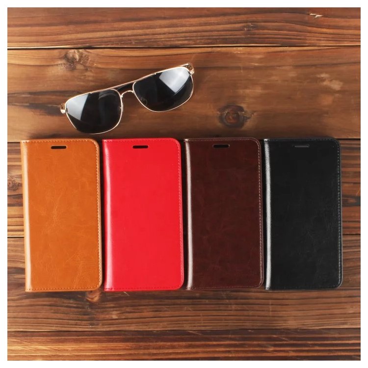 Crazy Horse Genuine Full Grain Leather Case Wallet for Samsung Galaxy S7 Edge G935 - Black-16