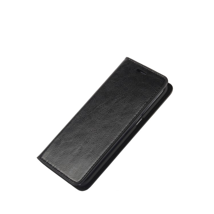 Crazy Horse Genuine Full Grain Leather Case Wallet for Samsung Galaxy S7 Edge G935 - Black-4