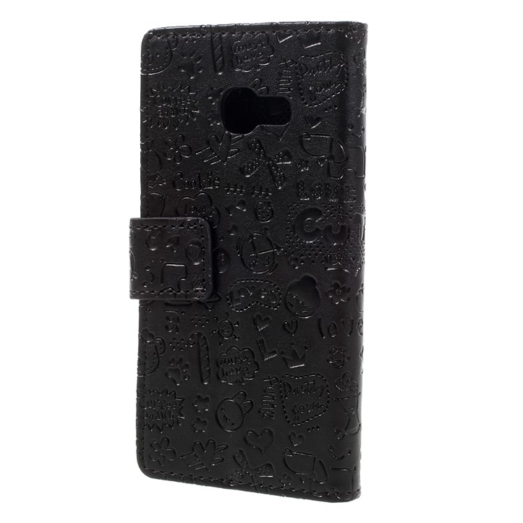 Cartoon Graffiti Wallet Leather Case for Samsung Galaxy A3 (2017) - Black-2