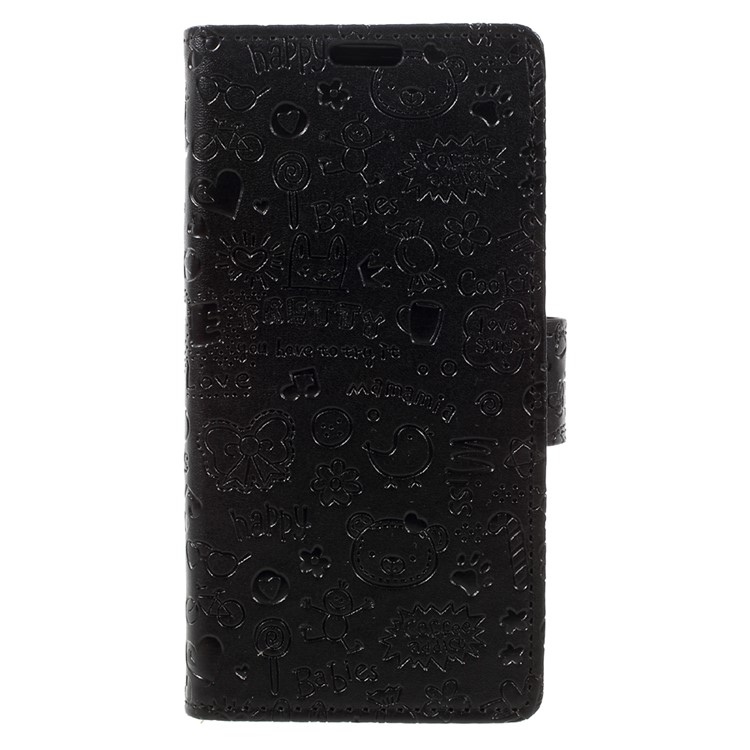 Cartoon Graffiti Wallet Leather Case for Samsung Galaxy A3 (2017) - Black-3