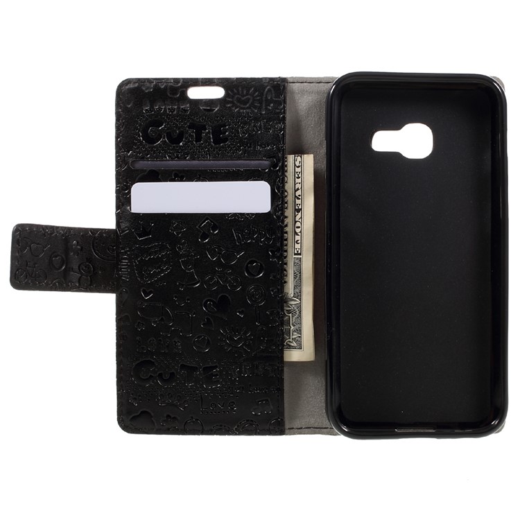 Cartoon Graffiti Wallet Leather Case for Samsung Galaxy A3 (2017) - Black-6