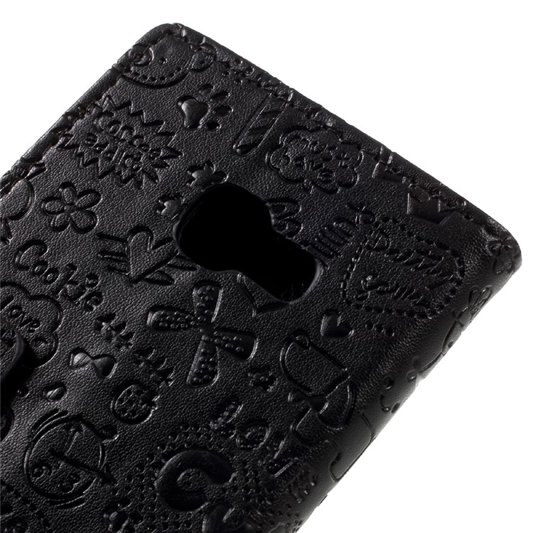 Cartoon Graffiti Wallet Leather Case for Samsung Galaxy A3 (2017) - Black-8