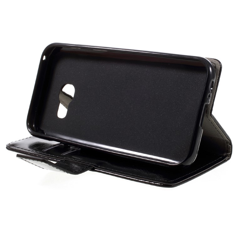 Crazy Horse Wallet Leather Case for Samsung Galaxy A3 (2017) - Black-4