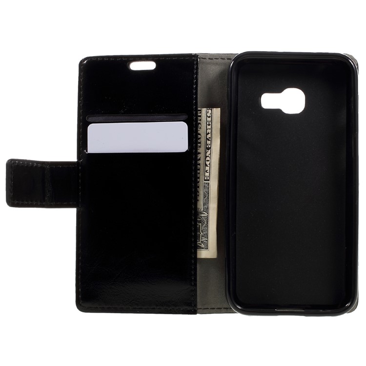 Crazy Horse Wallet Leather Case for Samsung Galaxy A3 (2017) - Black-6