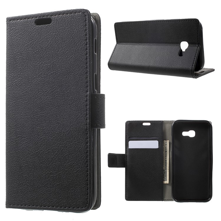 Wallet Leather Stand Case for Samsung Galaxy A5 (2017) - Black-1