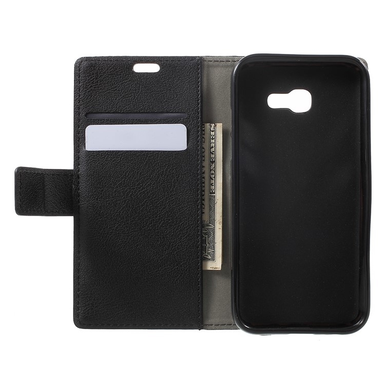 Wallet Leather Stand Case for Samsung Galaxy A5 (2017) - Black-4
