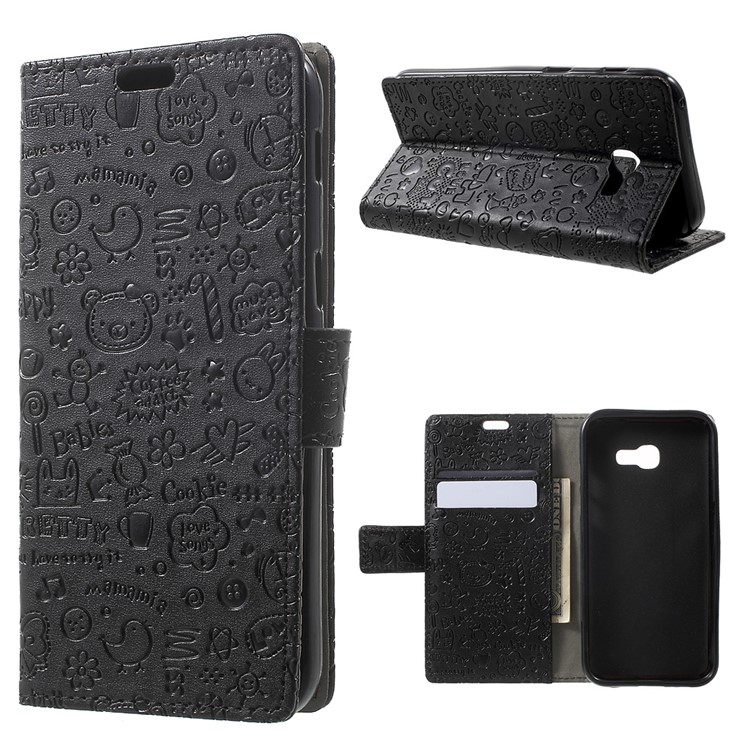 Cartoon Graffiti Leather Wallet Case for Samsung Galaxy A5 (2017) - Black-1