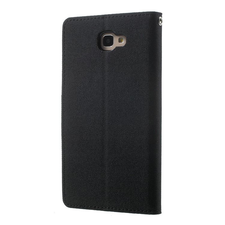 MERCURY GOOSPERY Canvas Diary Leather Cover for Samsung Galaxy J7 Prime/On7 2016 - Black-2