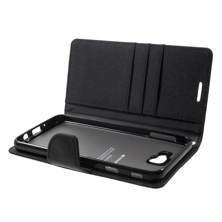 MERCURY GOOSPERY Canvas Diary Leather Cover for Samsung Galaxy J7 Prime/On7 2016 - Black-9