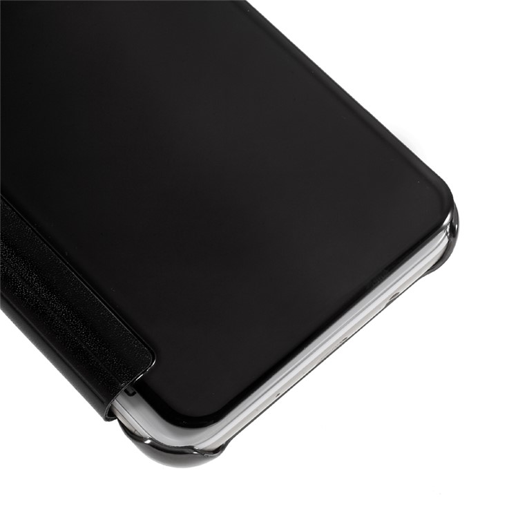 Electroplating Mirror Surface Plastic Leather Case for Samsung Galaxy On7 2016/J7 Prime - Black-6