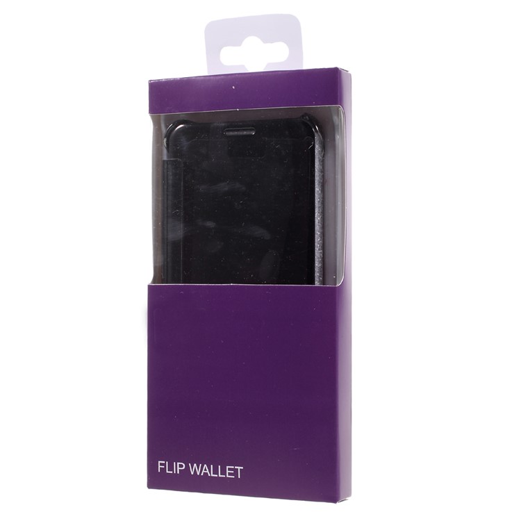Electroplating Mirror Surface Plastic Leather Case for Samsung Galaxy On7 2016/J7 Prime - Black-9