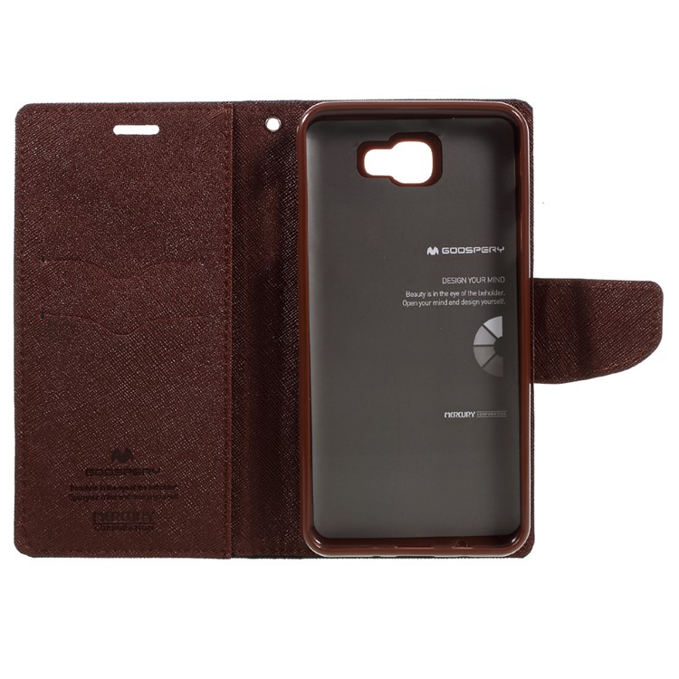 MERCURY GOOSPERY Fancy Diary Leather Case for Samsung Galaxy J7 Prime/On7 2016 - Black / Brown-10