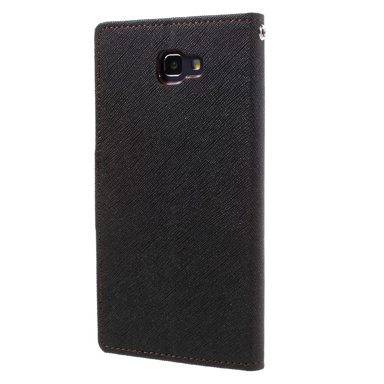 MERCURY GOOSPERY Fancy Diary Leather Case for Samsung Galaxy J7 Prime/On7 2016 - Black / Brown-2