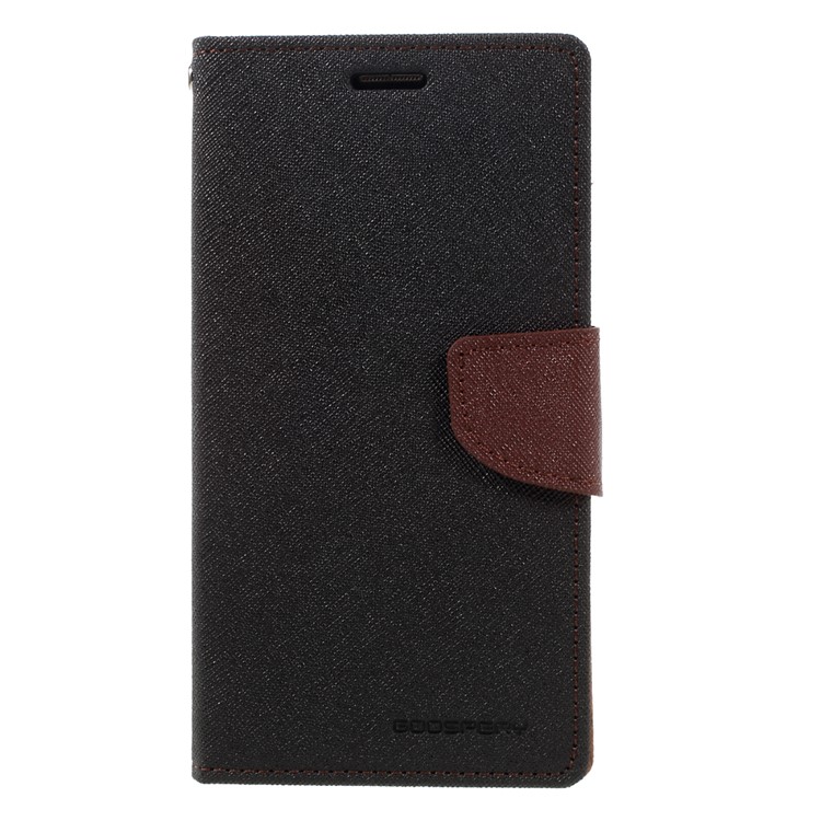 MERCURY GOOSPERY Fancy Diary Leather Case for Samsung Galaxy J7 Prime/On7 2016 - Black / Brown-3