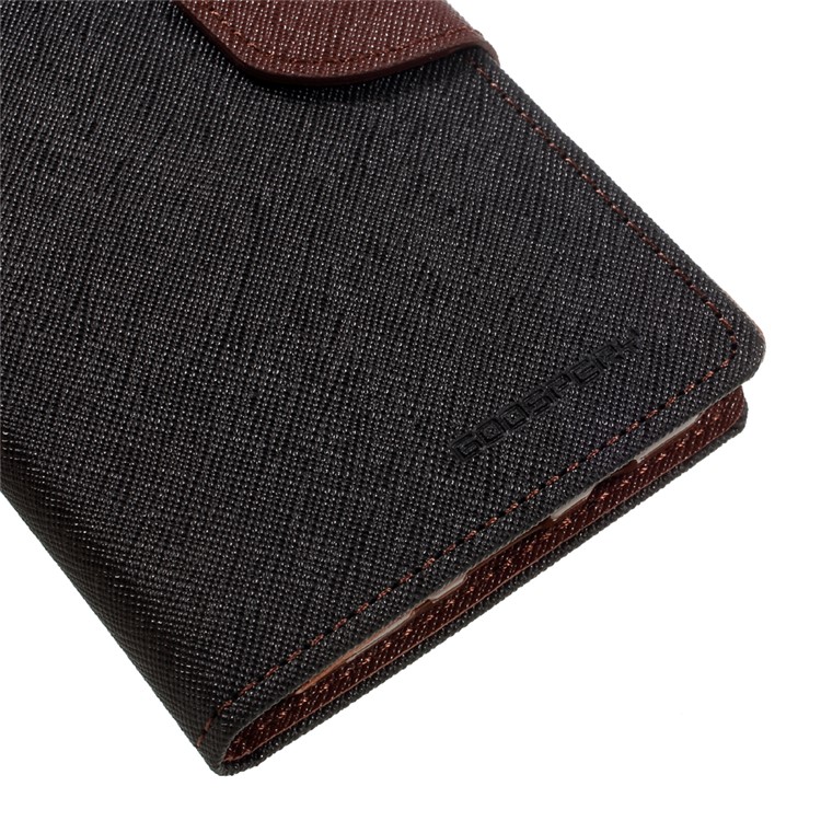 MERCURY GOOSPERY Fancy Diary Leather Case for Samsung Galaxy J7 Prime/On7 2016 - Black / Brown-7