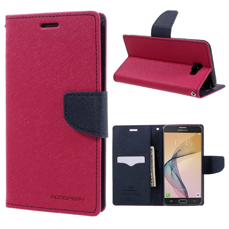 MERCURY GOOSPERY Fancy Diary Wallet Leather Case for Samsung Galaxy J7 Prime/On7 2016 - Rose-1