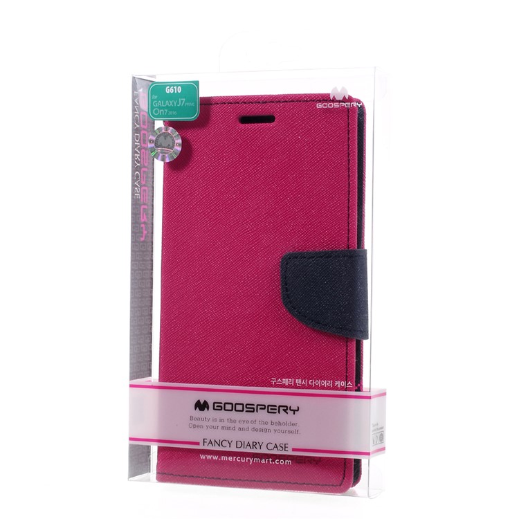 MERCURY GOOSPERY Fancy Diary Wallet Leather Case for Samsung Galaxy J7 Prime/On7 2016 - Rose-11