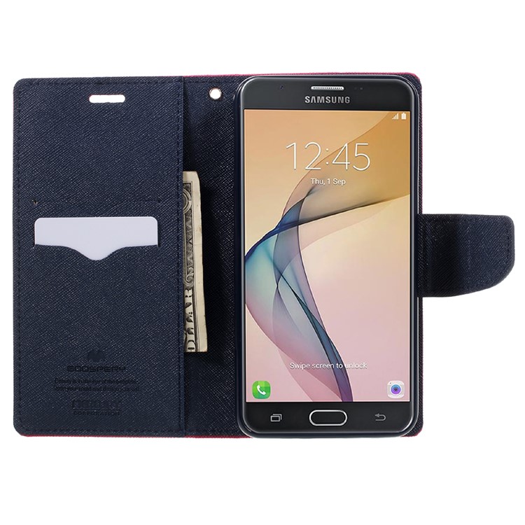 MERCURY GOOSPERY Fancy Diary Wallet Leather Case for Samsung Galaxy J7 Prime/On7 2016 - Rose-6