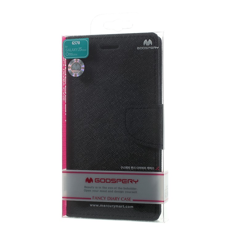 MERCURY GOOSPERY Fancy Diary Leather Flip Case for Samsung Galaxy J5 Prime/On5 2016 - Black-10