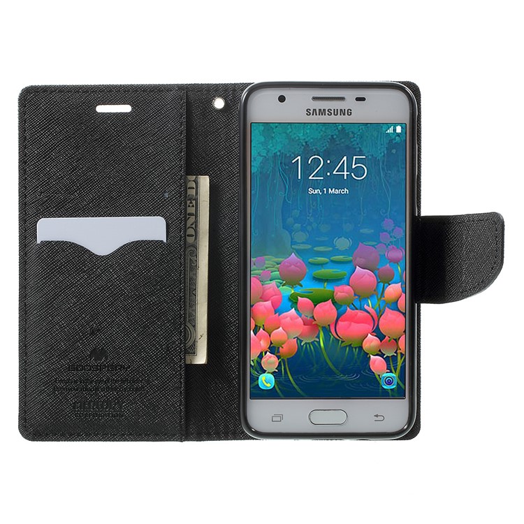 MERCURY GOOSPERY Fancy Diary Leather Flip Case for Samsung Galaxy J5 Prime/On5 2016 - Black-5