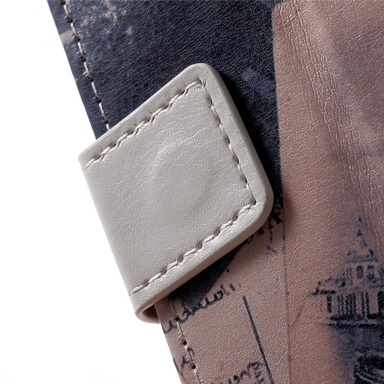 Patterned Leather Wallet Case for Samsung Galaxy A3 (2017) - Eiffel Tower and Feather-7