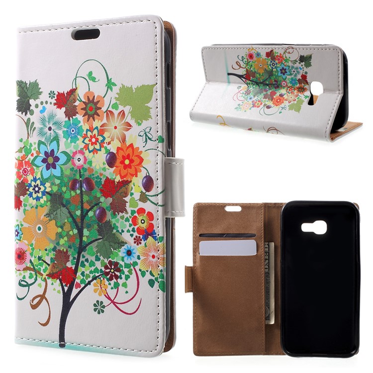 

Patterned Leather Wallet Phone Case for Samsung Galaxy A3 (2017) - Colorized Tree