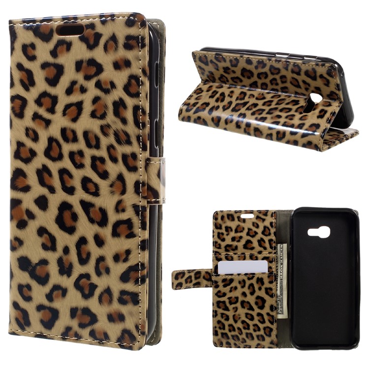 Leopard Pattern Wallet Leather Mobile Phone Case for Samsung Galaxy A3 (2017)-1