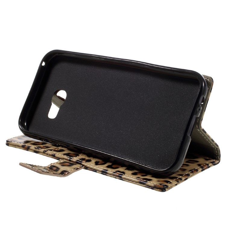 Leopard Pattern Wallet Leather Mobile Phone Case for Samsung Galaxy A3 (2017)-4