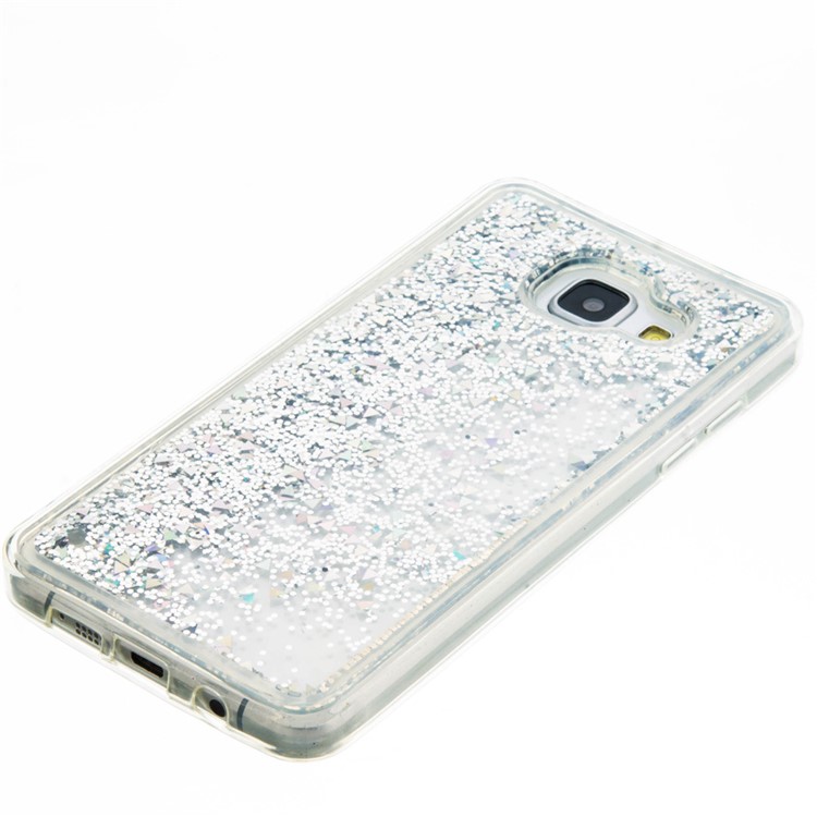 Fluid Floating Glittery Sequins TPU Soft Case for Samsung Galaxy A5 SM-A510F (2016) - Silver-4