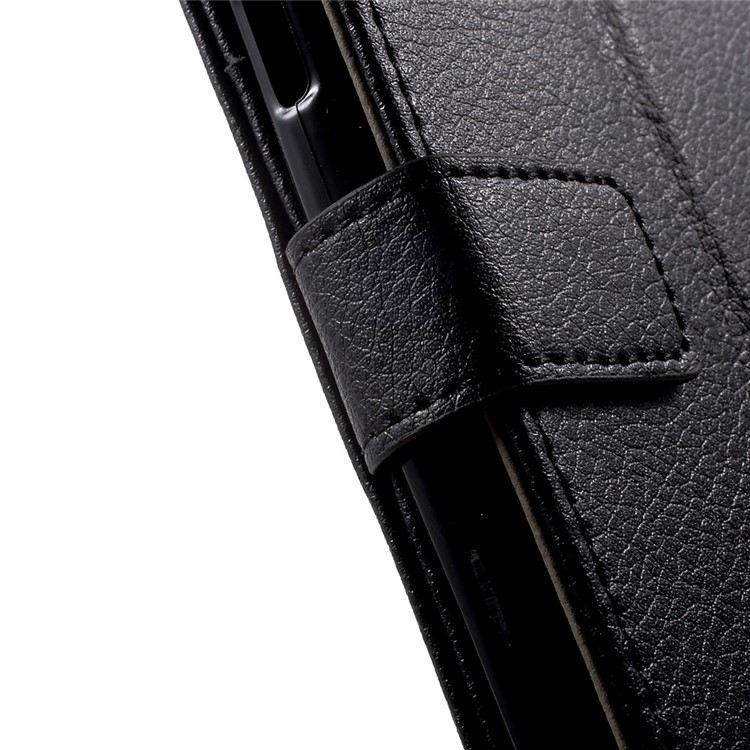 Lychee Grain Leather Wallet Phone Case for Samsung Galaxy On8 - Black-7