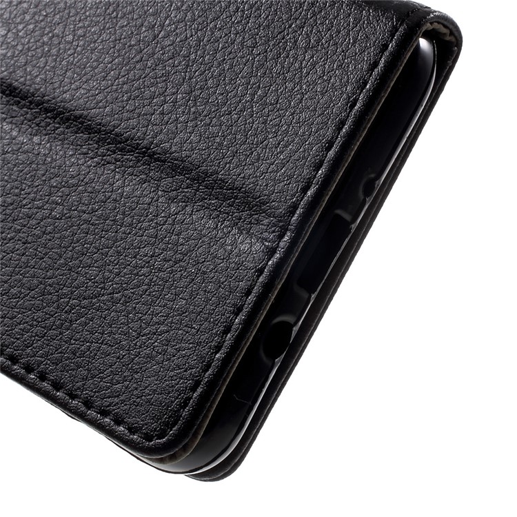 Lychee Grain Leather Wallet Phone Case for Samsung Galaxy On8 - Black-8