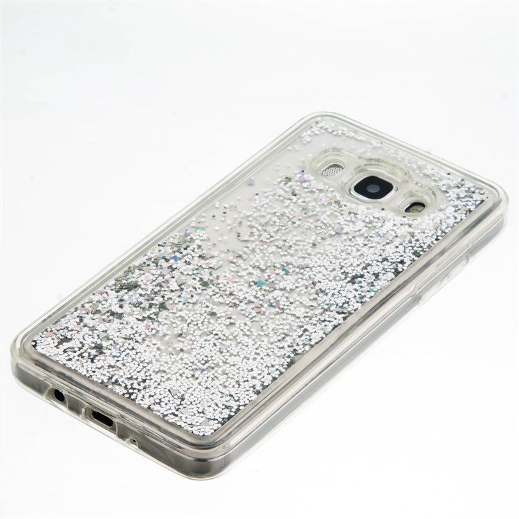 Fluid Floating Glittery Sequins TPU Phone Case for Samsung Galaxy J5 SM-J500F - Silver-4