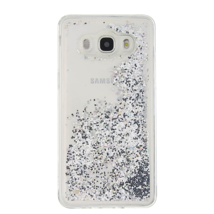 Fluid Floating Glittery Sequins TPU Phone Case for Samsung Galaxy J5 SM-J500F - Silver-6
