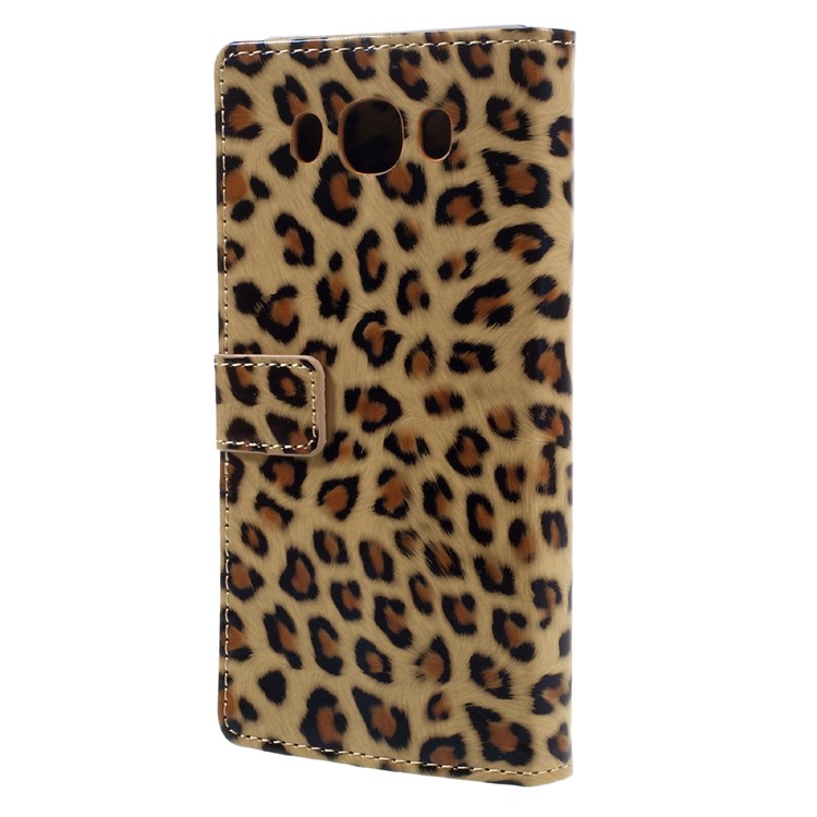 Leopard Pattern Glossy Leather Wallet Phone Case for Samsung Galaxy On8-2
