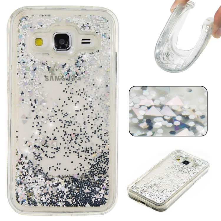 Flowing Sequins Soft TPU Phone Case for Samsung Galaxy Core Prime SM-G360 - Grey-1