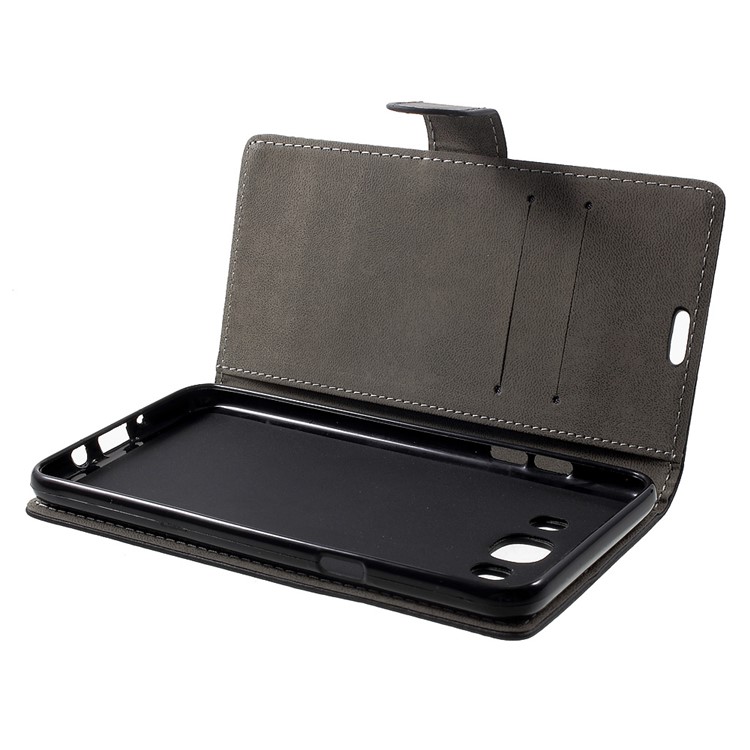 Wallet Stand Leather Phone Case for Samsung Galaxy On8 - Black-5