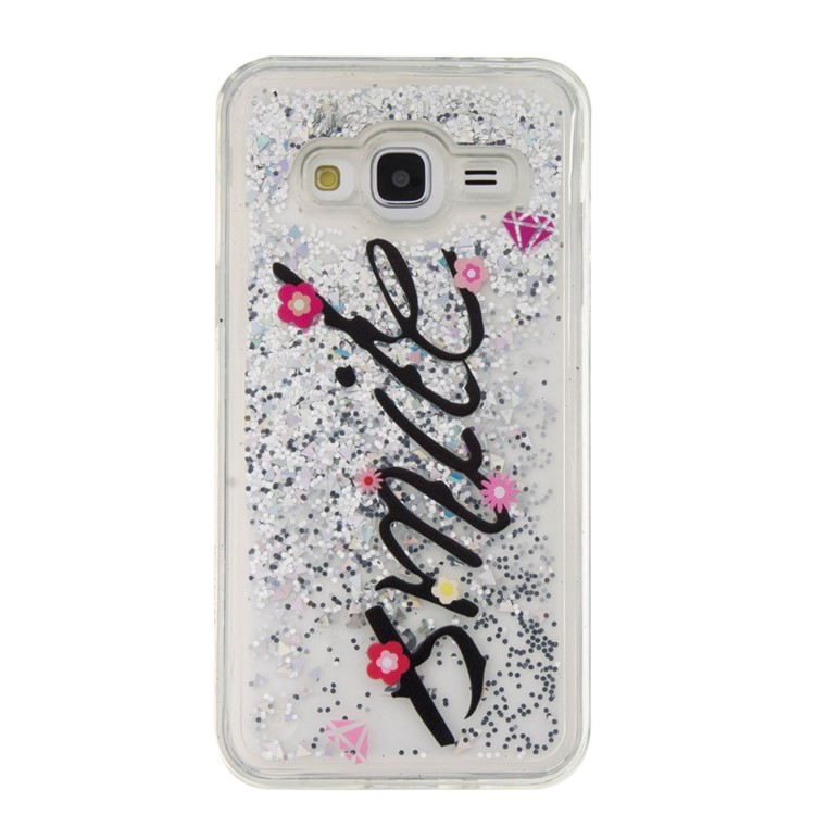 Fluid Glitter Sequins TPU Case for Samsung Galaxy J3 (2016) J310 - Smile-4