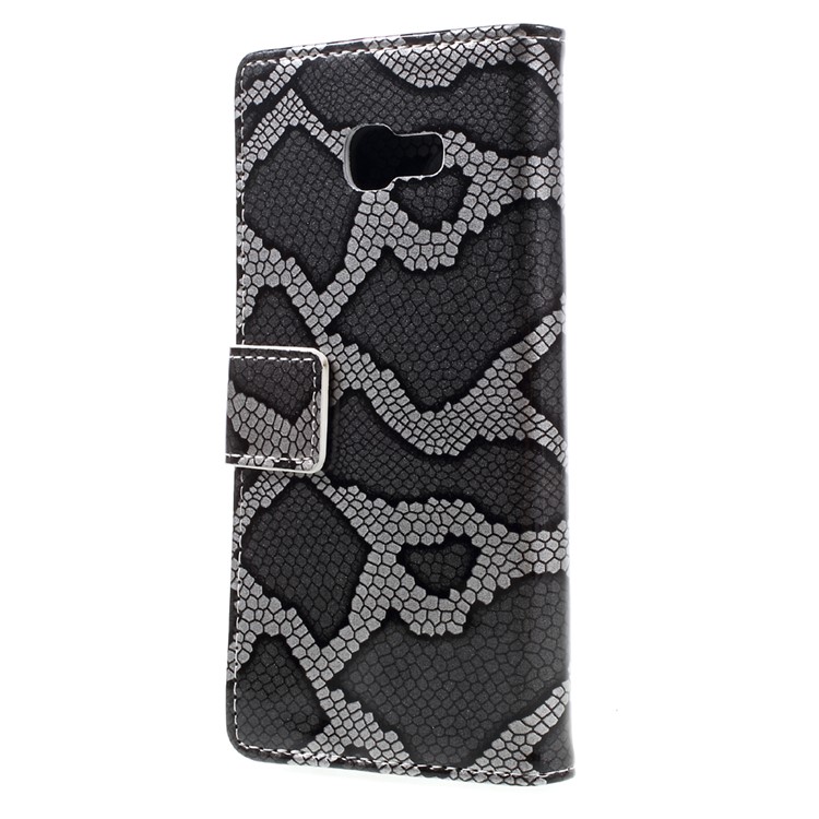 Snake Texture Leather Wallet Stand Case for Samsung Galaxy A5 (2017) - Grey-2