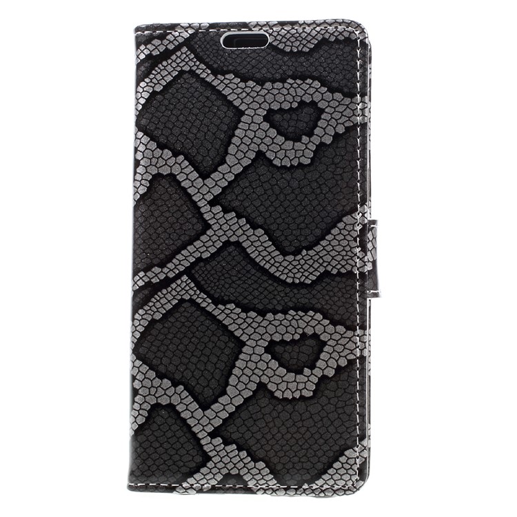 Snake Texture Leather Wallet Stand Case for Samsung Galaxy A5 (2017) - Grey-3