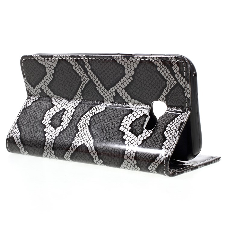 Snake Texture Leather Wallet Stand Case for Samsung Galaxy A5 (2017) - Grey-5