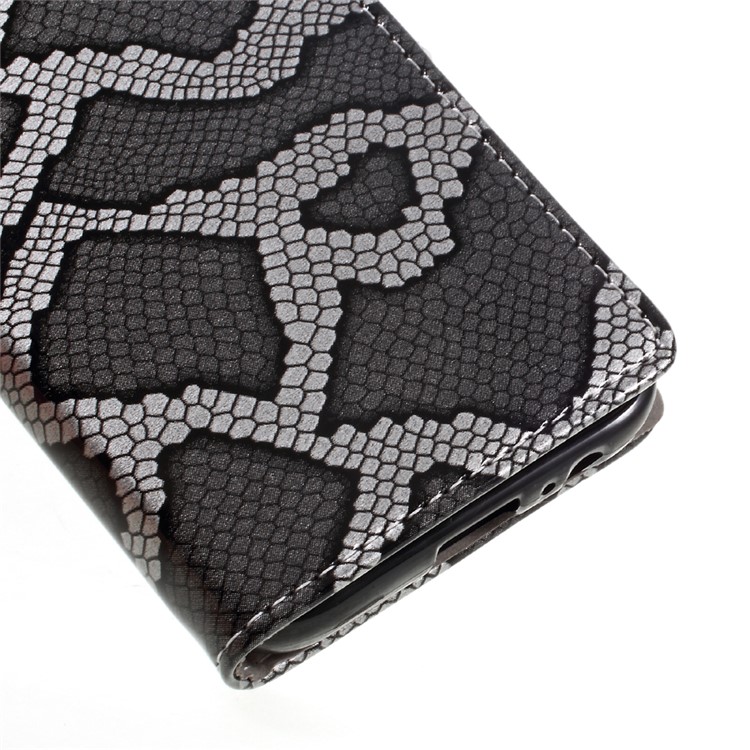 Snake Texture Leather Wallet Stand Case for Samsung Galaxy A5 (2017) - Grey-7