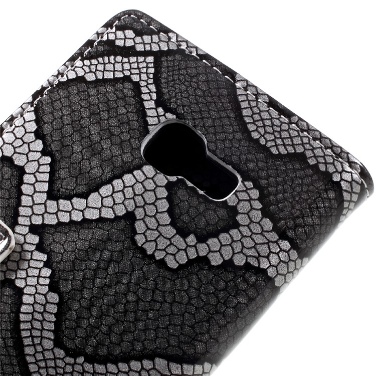 Snake Texture Leather Wallet Stand Case for Samsung Galaxy A5 (2017) - Grey-8